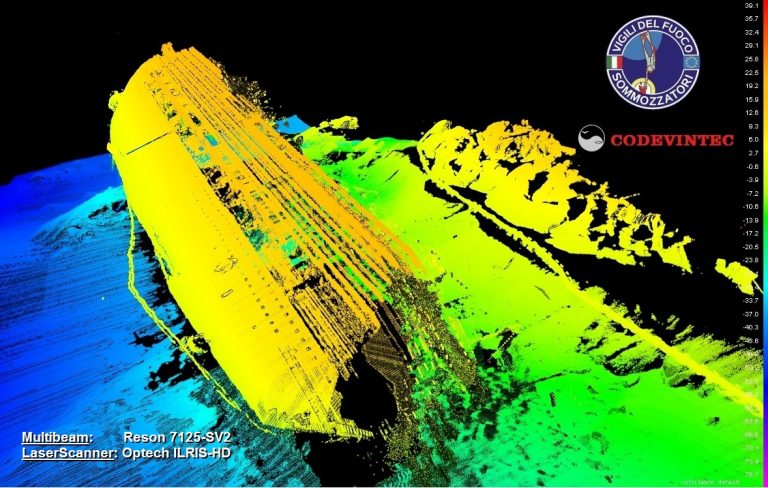 Concordia: le immagini dello scafo in 3D